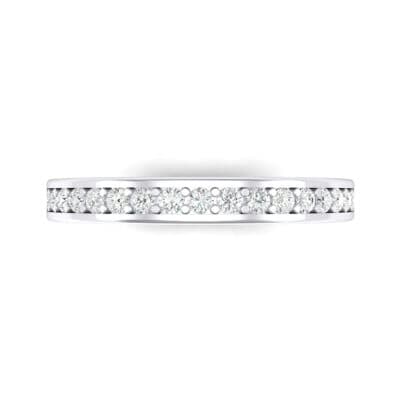 Flat-Sided Pave Crystal Eternity Ring (0.57 CTW) Top Flat View