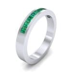 Channel-Set Princess-Cut Emerald Ring (0.8 CTW) Perspective View
