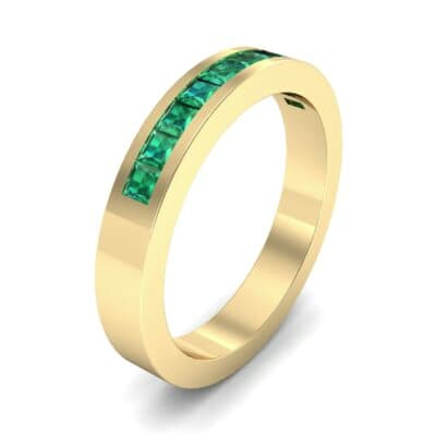 Channel-Set Princess-Cut Emerald Ring (0.8 CTW) Perspective View