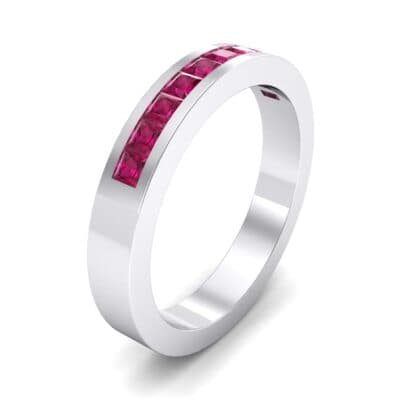Channel-Set Princess-Cut Ruby Ring (0.8 CTW) Perspective View