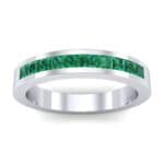 Channel-Set Princess-Cut Emerald Ring (0.8 CTW) Top Dynamic View