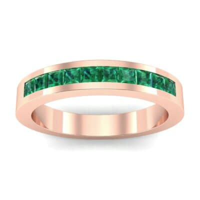Channel-Set Princess-Cut Emerald Ring (0.8 CTW) Top Dynamic View