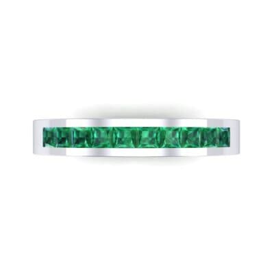 Channel-Set Princess-Cut Emerald Ring (0.8 CTW) Top Flat View