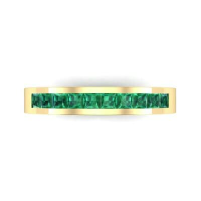 Channel-Set Princess-Cut Emerald Ring (0.8 CTW) Top Flat View