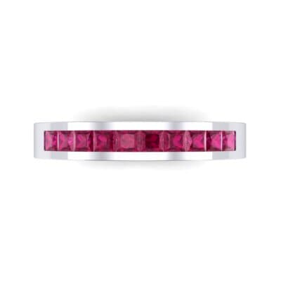 Channel-Set Princess-Cut Ruby Ring (0.8 CTW) Top Flat View