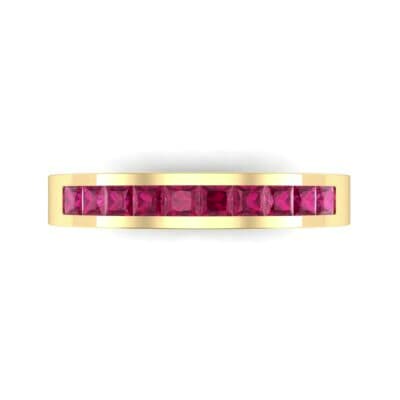 Channel-Set Princess-Cut Ruby Ring (0.8 CTW) Top Flat View
