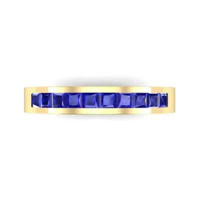 Channel-Set Princess-Cut Blue Sapphire Ring (0.8 CTW) Top Flat View