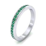 Light Flat-Sided Pave Emerald Eternity Ring (0.63 CTW) Perspective View