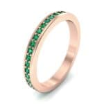 Light Flat-Sided Pave Emerald Eternity Ring (0.63 CTW) Perspective View