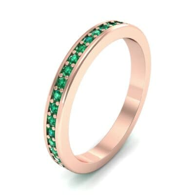 Light Flat-Sided Pave Emerald Eternity Ring (0.63 CTW) Perspective View