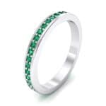 Light Flat-Sided Pave Emerald Eternity Ring (0.63 CTW) Perspective View