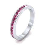 Light Flat-Sided Pave Ruby Eternity Ring (0.63 CTW) Perspective View