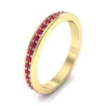 Light Flat-Sided Pave Ruby Eternity Ring (0.63 CTW) Perspective View