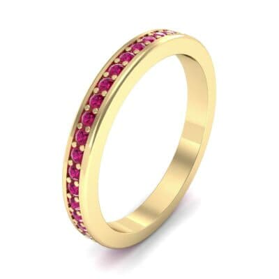 Light Flat-Sided Pave Ruby Eternity Ring (0.63 CTW) Perspective View