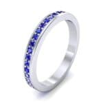 Light Flat-Sided Pave Blue Sapphire Eternity Ring (0.63 CTW) Perspective View