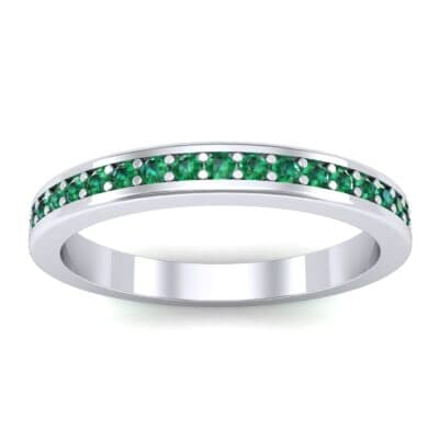 Light Flat-Sided Pave Emerald Eternity Ring (0.63 CTW) Top Dynamic View
