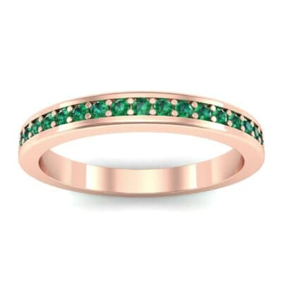 Light Flat-Sided Pave Emerald Eternity Ring (0.63 CTW) Top Dynamic View