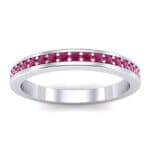 Light Flat-Sided Pave Ruby Eternity Ring (0.63 CTW) Top Dynamic View