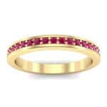 Light Flat-Sided Pave Ruby Eternity Ring (0.63 CTW) Top Dynamic View