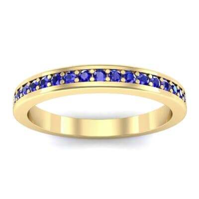 Light Flat-Sided Pave Blue Sapphire Eternity Ring (0.63 CTW) Top Dynamic View