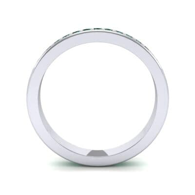 Light Flat-Sided Pave Emerald Eternity Ring (0.63 CTW) Side View