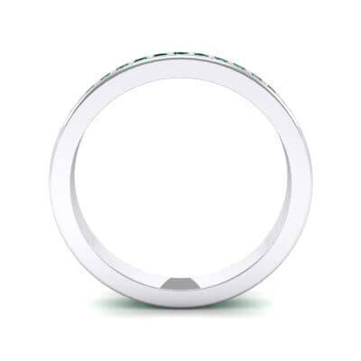 Light Flat-Sided Pave Emerald Eternity Ring (0.63 CTW) Side View