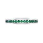 Light Flat-Sided Pave Emerald Eternity Ring (0.63 CTW) Top Flat View