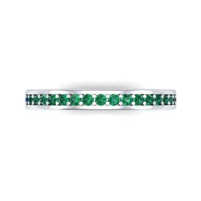 Light Flat-Sided Pave Emerald Eternity Ring (0.63 CTW) Top Flat View