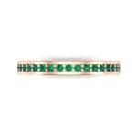 Light Flat-Sided Pave Emerald Eternity Ring (0.63 CTW) Top Flat View