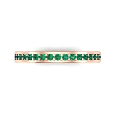 Light Flat-Sided Pave Emerald Eternity Ring (0.63 CTW) Top Flat View
