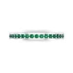 Light Flat-Sided Pave Emerald Eternity Ring (0.63 CTW) Top Flat View