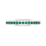 Light Flat-Sided Pave Emerald Eternity Ring (0.63 CTW) Top Flat View