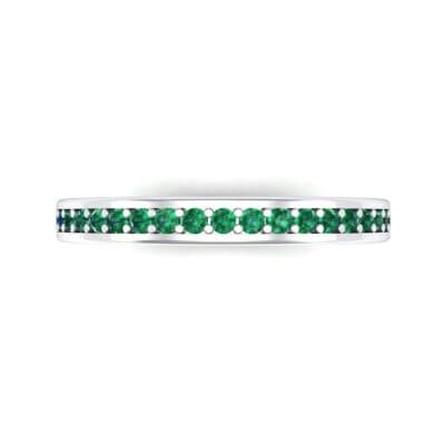 Light Flat-Sided Pave Emerald Eternity Ring (0.63 CTW) Top Flat View