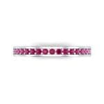 Light Flat-Sided Pave Ruby Eternity Ring (0.63 CTW) Top Flat View
