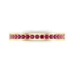 Light Flat-Sided Pave Ruby Eternity Ring (0.63 CTW) Top Flat View