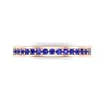 Light Flat-Sided Pave Blue Sapphire Eternity Ring (0.63 CTW) Top Flat View