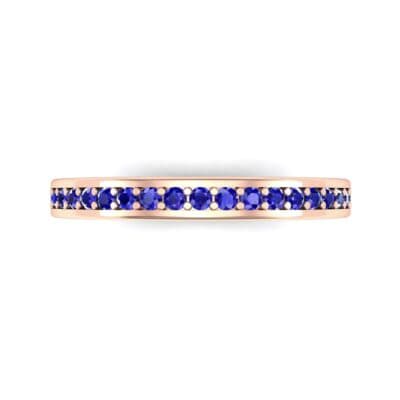 Light Flat-Sided Pave Blue Sapphire Eternity Ring (0.63 CTW) Top Flat View