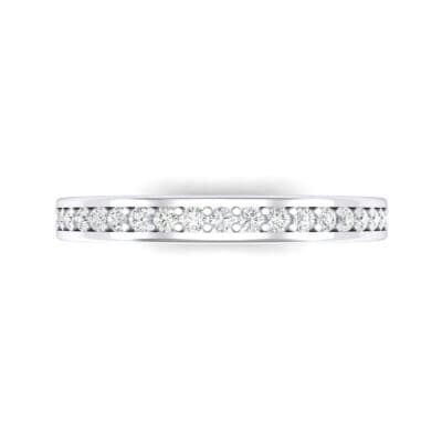 Light Flat-Sided Pave Crystal Eternity Ring (0.42 CTW) Top Flat View