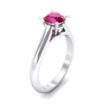 Classic Cathedral Solitaire Ruby Engagement Ring (0.84 CTW) Perspective View