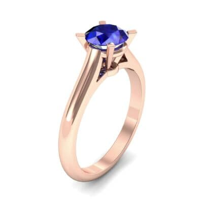 Classic Cathedral Solitaire Blue Sapphire Engagement Ring (0.84 CTW) Perspective View