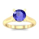 Classic Cathedral Solitaire Blue Sapphire Engagement Ring (0.84 CTW) Top Dynamic View