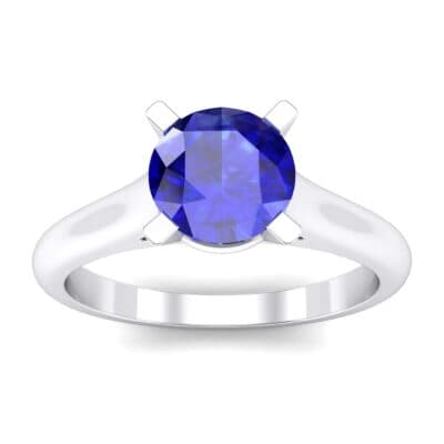 Classic Cathedral Solitaire Blue Sapphire Engagement Ring (0.84 CTW) Top Dynamic View