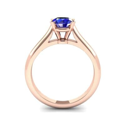 Classic Cathedral Solitaire Blue Sapphire Engagement Ring (0.84 CTW) Side View