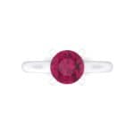 Classic Cathedral Solitaire Ruby Engagement Ring (0.84 CTW) Top Flat View