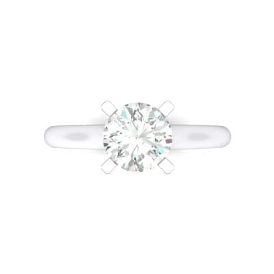 Classic Cathedral Solitaire Crystal Engagement Ring Top Flat View