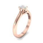 Petite Cathedral Solitaire Diamond Engagement Ring (0.44 CTW) Perspective View