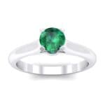 Petite Cathedral Solitaire Emerald Engagement Ring (0.47 CTW) Top Dynamic View