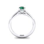 Petite Cathedral Solitaire Emerald Engagement Ring (0.47 CTW) Side View