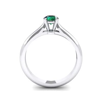Petite Cathedral Solitaire Emerald Engagement Ring (0.47 CTW) Side View