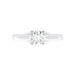 Petite Cathedral Solitaire Crystal Engagement Ring (0.44 CTW) Top Flat View